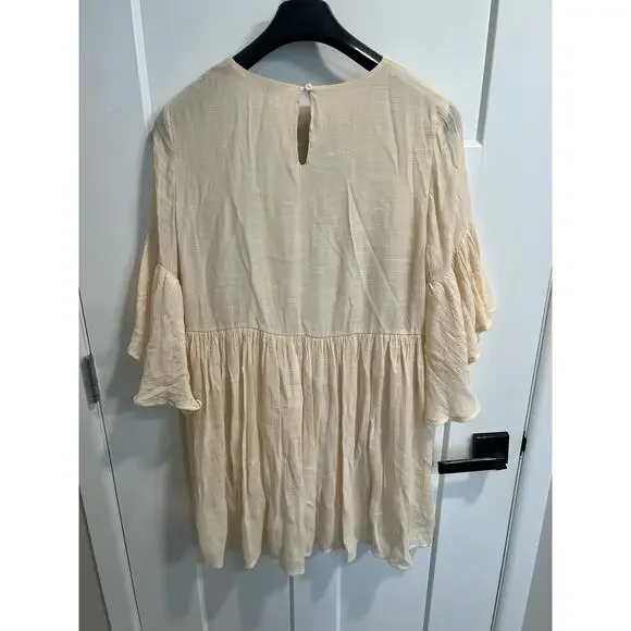 Umgee The Hanna Embroidered Ivory Boho‎ Mini Festival Dress Cottagecore Sz L - Picture 9 of 12